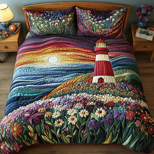 Lighthouse Glow 3-Piece Quilted Bedding Set NCU0DV4592