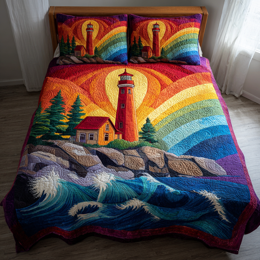 Lighthouse Guide 3-Piece Quilted Bedding Set NCU0DK8618