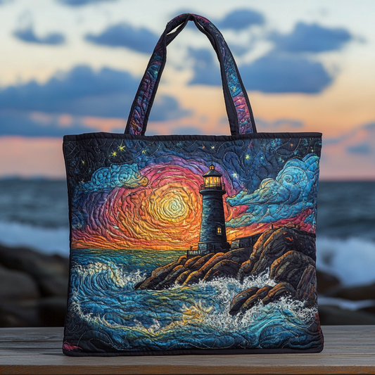 Lighthouse Haven Quilted Tote Bag NCU0DK9293