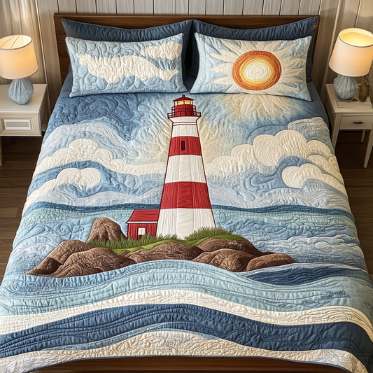 Lighthouse Horizon 3-Piece Quilted Bedding Set NCU0DK8619