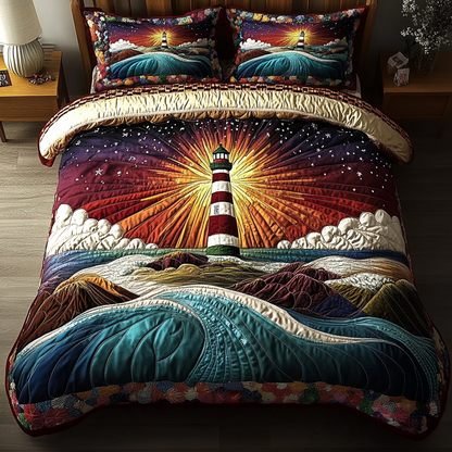 Lighthouse Path 3-Piece Quilted Bedding Set NCU0DK8621