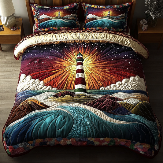Lighthouse Path 3-Piece Quilted Bedding Set NCU0DK8621