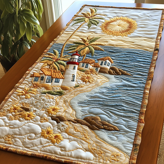 Lighthouse Path Quilted Table Runner NCU0DK8642