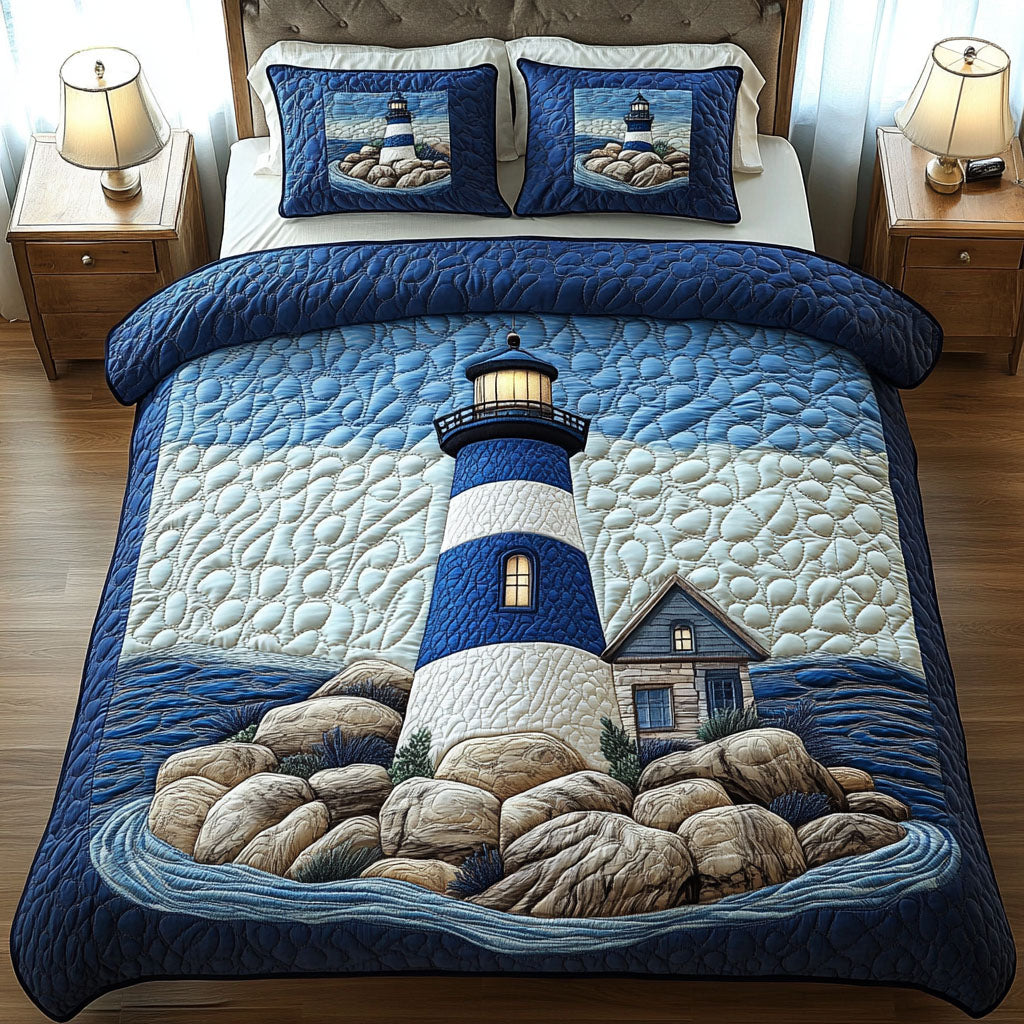 Lighthouse Retreat 3-Piece Quilted Bedding Set NCU0NT4715