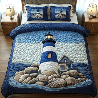 Lighthouse Retreat 3-Piece Quilted Bedding Set NCU0NT4715