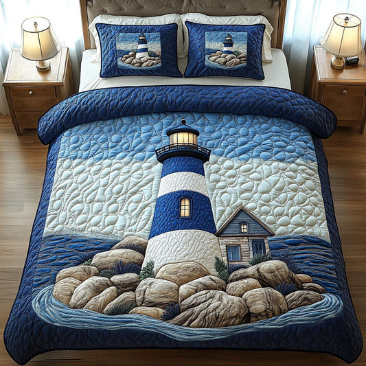 Lighthouse Retreat 3-Piece Quilted Bedding Set NCU0NT4715