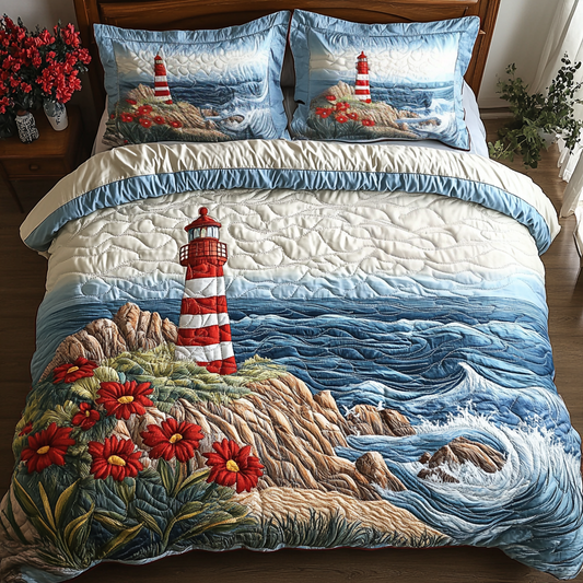 Lighthouse Serenity 3-Piece Quilted Bedding Set NCU0VH4444