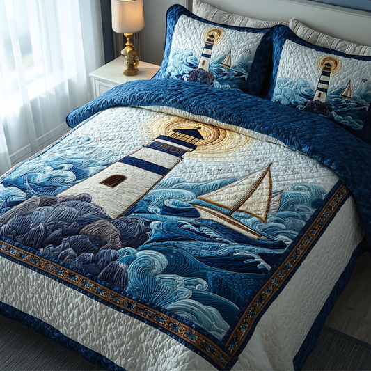 Lighthouse Shine 3-Piece Quilted Bedding Set NCU0DK8268