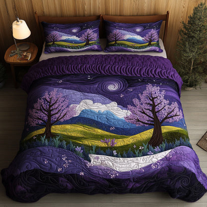Lilac Sunset 3-Piece Quilted Bedding Set NCU0PT7079