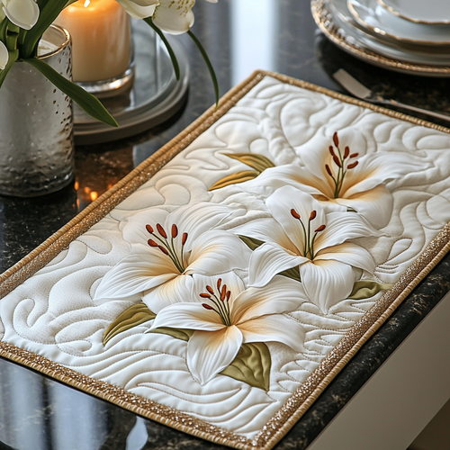 Lilies Charm Quilted Place Mat NCU0DV3966
