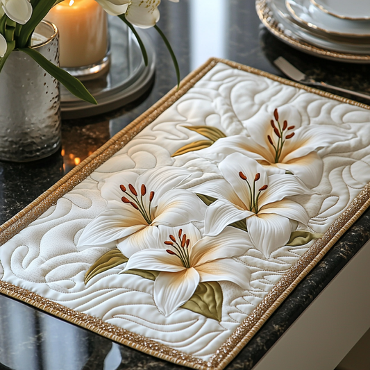 Lilies Charm Quilted Place Mat NCU0DV3966