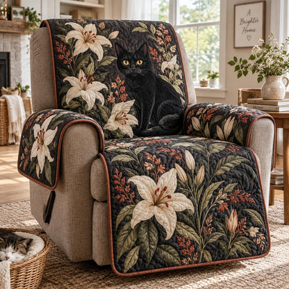 Lily Garden Black Cat Quilted Sofa Cover NCU0DV10249