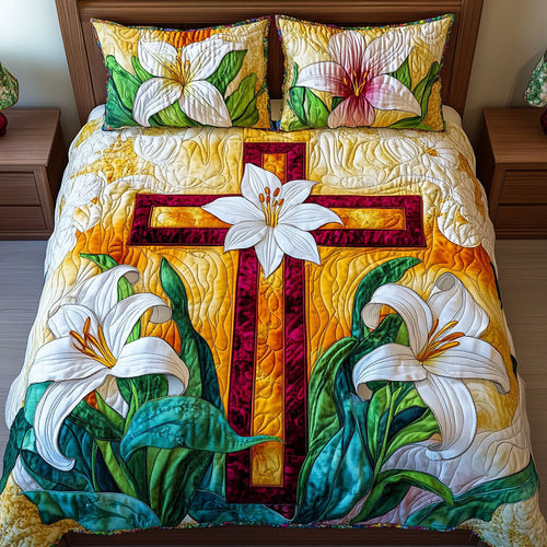 Lily Grace Cross 3-Piece Quilted Bedding Set NCU0NT5098