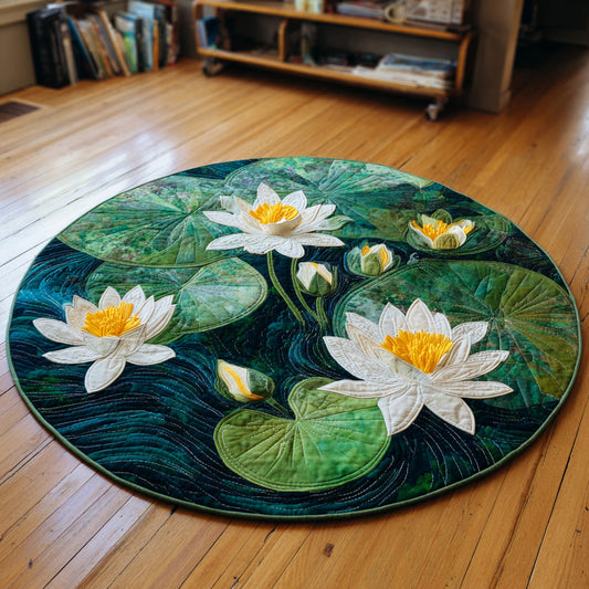 Lily Pads Quilted Round Mat NCU0HH126
