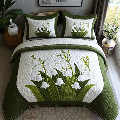 Lily Valley 3-Piece Quilted Bedding Set NCU0DV9101