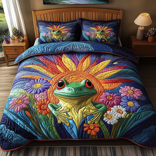 Lilypad Dreams 3-Piece Quilted Bedding Set NCU0DV3246