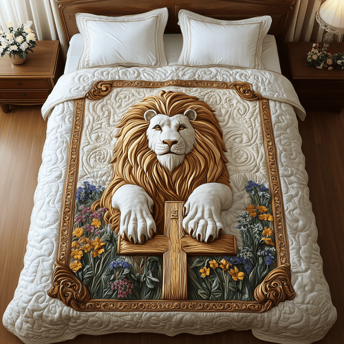 Lion Blessing 3-Piece Quilted Bedding Set NCU0TH2417