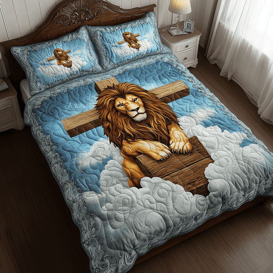 Lion Crosslight 3-Piece Quilted Bedding Set NCU0TH2415