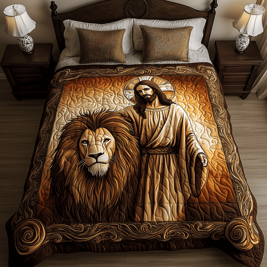 Lion Divine Power 3-Piece Quilted Bedding Set NCU0TH2392