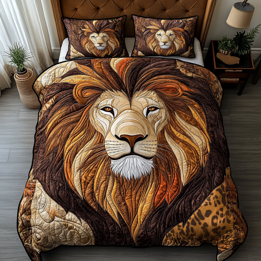 Lion Glory 3-Piece Quilted Bedding Set NCU0DK7351
