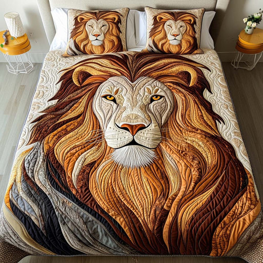Lion Grace 3-Piece Quilted Bedding Set NCU0NT2412