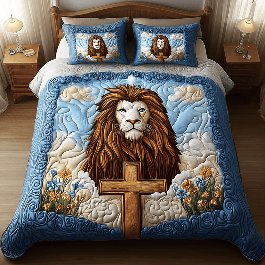 Lion Grace 3-Piece Quilted Bedding Set NCU0TH2412