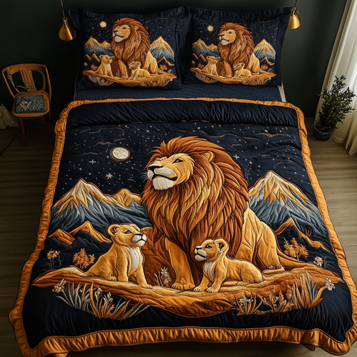Lion Heart 3-Piece Quilted Bedding Set NCU0DK7348