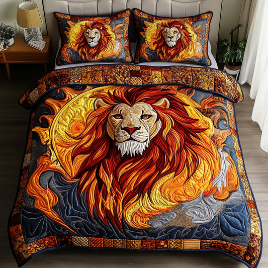 Lion Heart 3-Piece Quilted Bedding Set NCU0DK8357