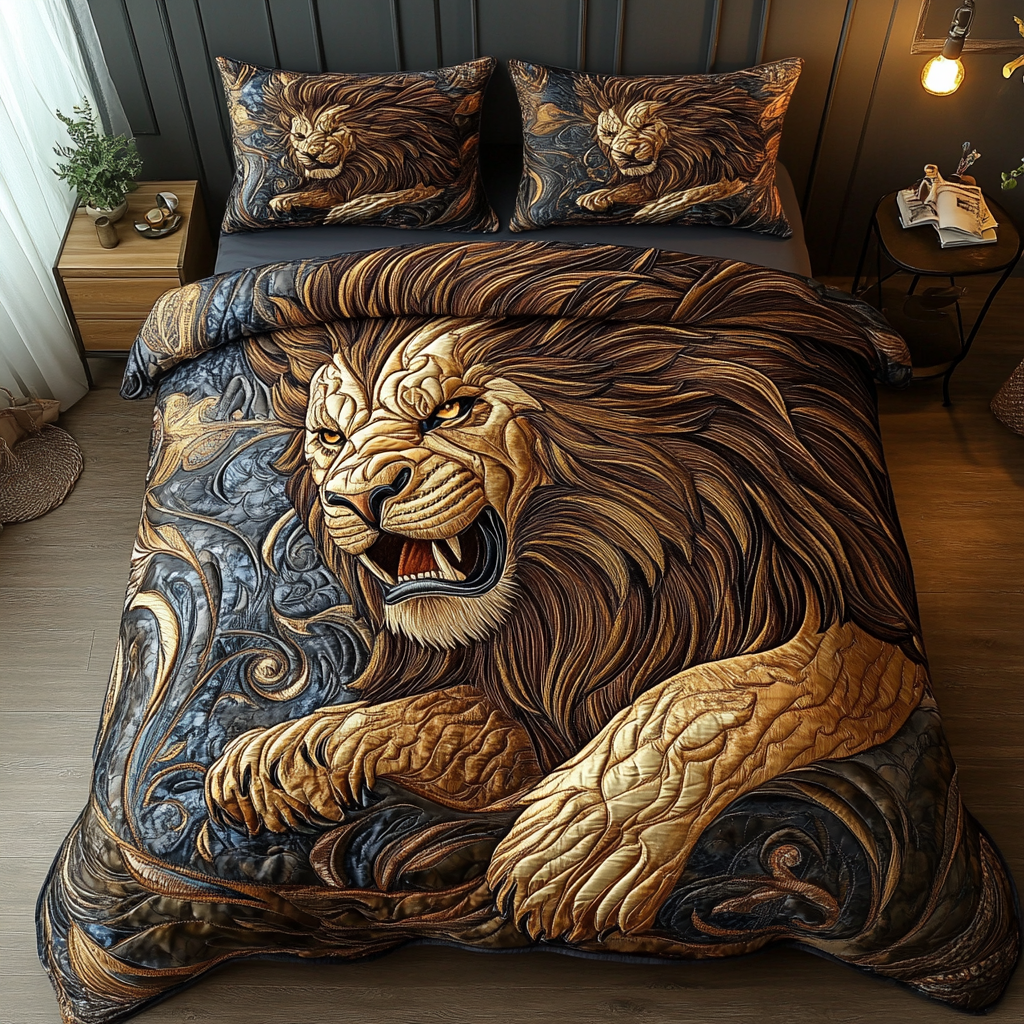 Lion King 3-Piece Quilted Bedding Set NCU0VH4654