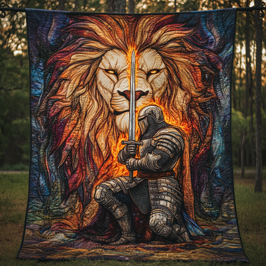 Lion Knight Quilted Blanket NCU0DK825