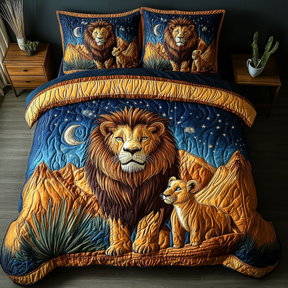 Lion Majesty 3-Piece Quilted Bedding Set NCU0DK7349