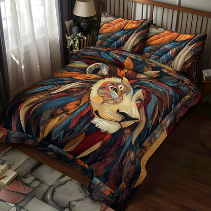 Lion Native 3-Piece Quilted Bedding Set NCU0DK1697