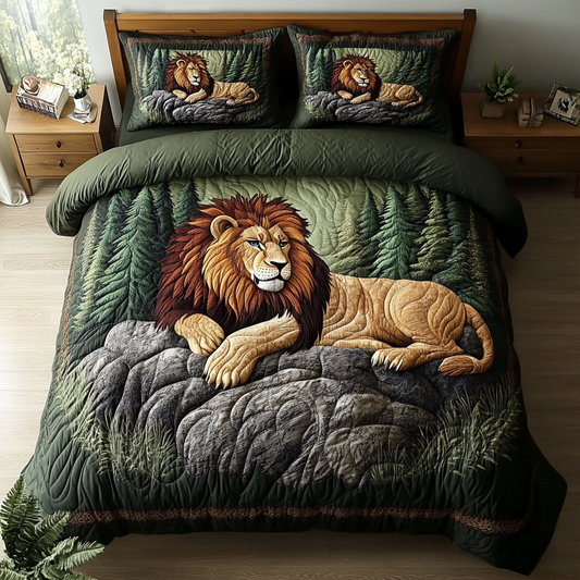 Lion Pride 3-Piece Quilted Bedding Set NCU0DK7344