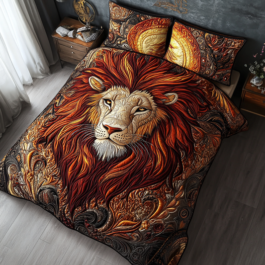 Lion Pride 3-Piece Quilted Bedding Set NCU0DK8356