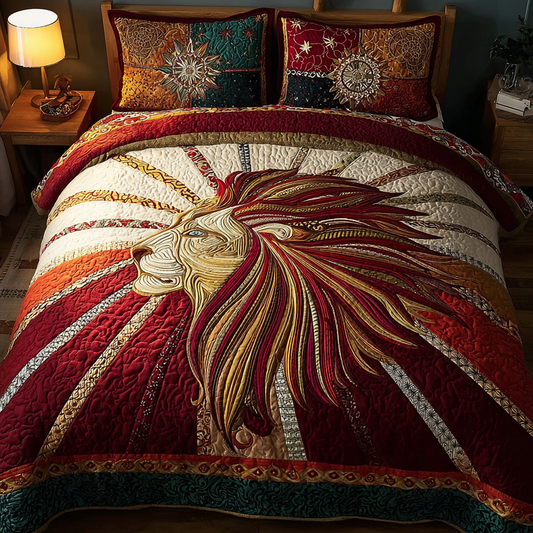 Lion Roar 3-Piece Quilted Bedding Set NCU0DK8358