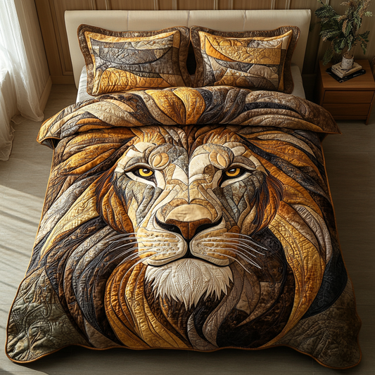 Lion Soul 3-Piece Quilted Bedding Set NCU0DK7353