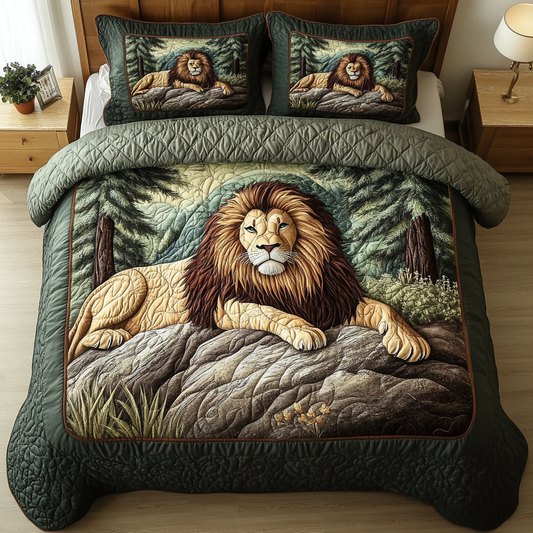 Lion Spirit 3-Piece Quilted Bedding Set NCU0DK7345