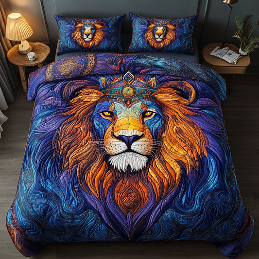 Lion Spirit 3-Piece Quilted Bedding Set NCU0DK8359