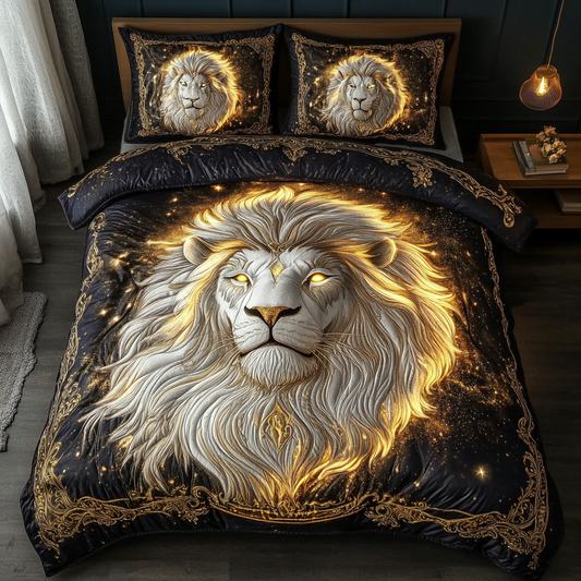 Lion Strength 3-Piece Quilted Bedding Set NCU0DK8361