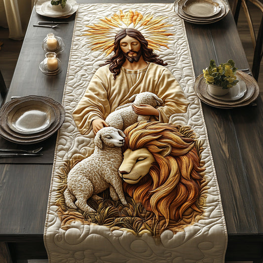 Lion and the Lamb Quilted Table Runner NCU0DV6661
