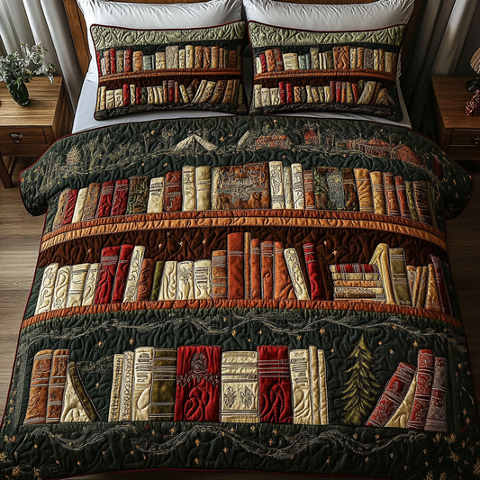 Literary Comfort 3-Piece Quilted Bedding Set NCU0VH876