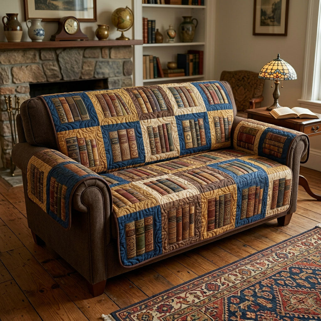 Literary Cozy Quilted Sofa Cover NCU0TD2570