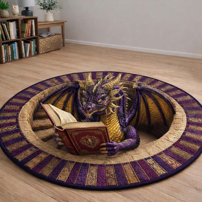 Literary Dragon Soul Quilted Round Mat NCU0HH1862