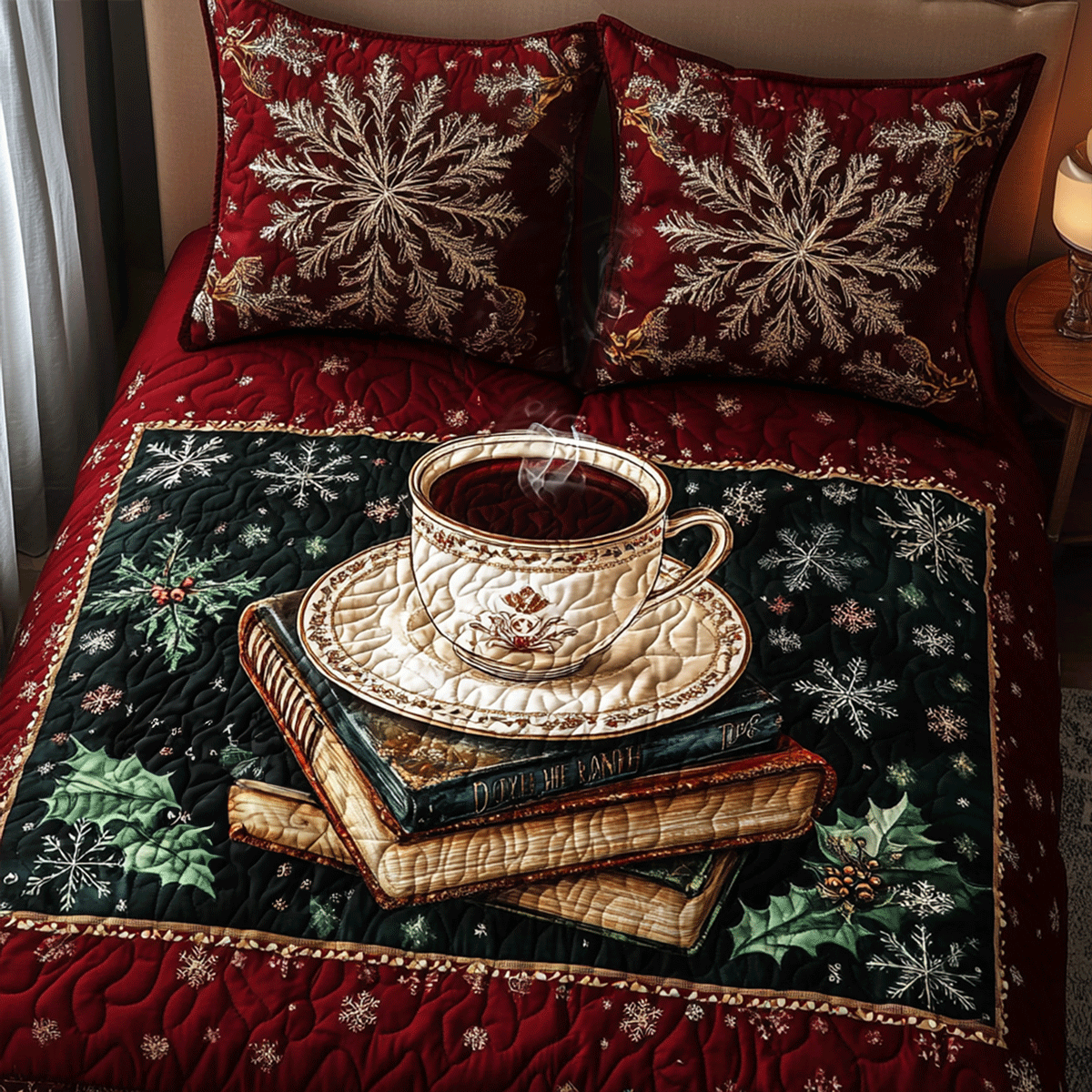 Literary Dreams 3-Piece Quilted Bedding Set NCU0TL2069