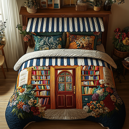 Literary Dreams 3-Piece Quilted Bedding Set NCU0DV3595
