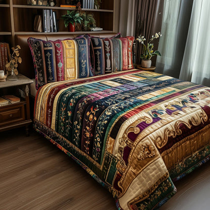 Literary Garden 3-Piece Quilted Bedding Set NCU0PT5913