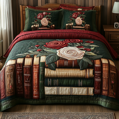 Literary Garden 3-Piece Quilted Bedding Set NCU0VL2553