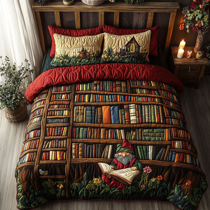 Literary Gnome 3-Piece Quilted Bedding Set NCU0PT3182