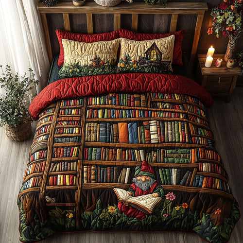 Literary Gnome 3-Piece Quilted Bedding Set NCU0PT3182