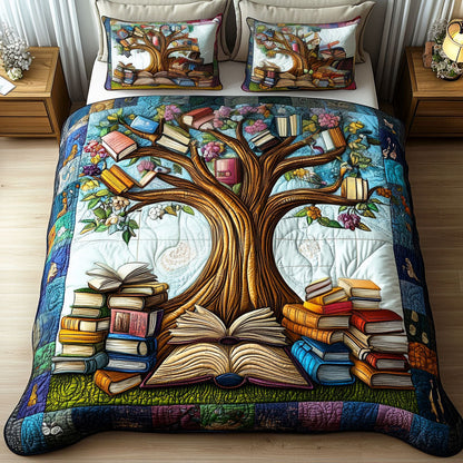 Literary Grove 3-Piece Quilted Bedding Set NCU0NT2924